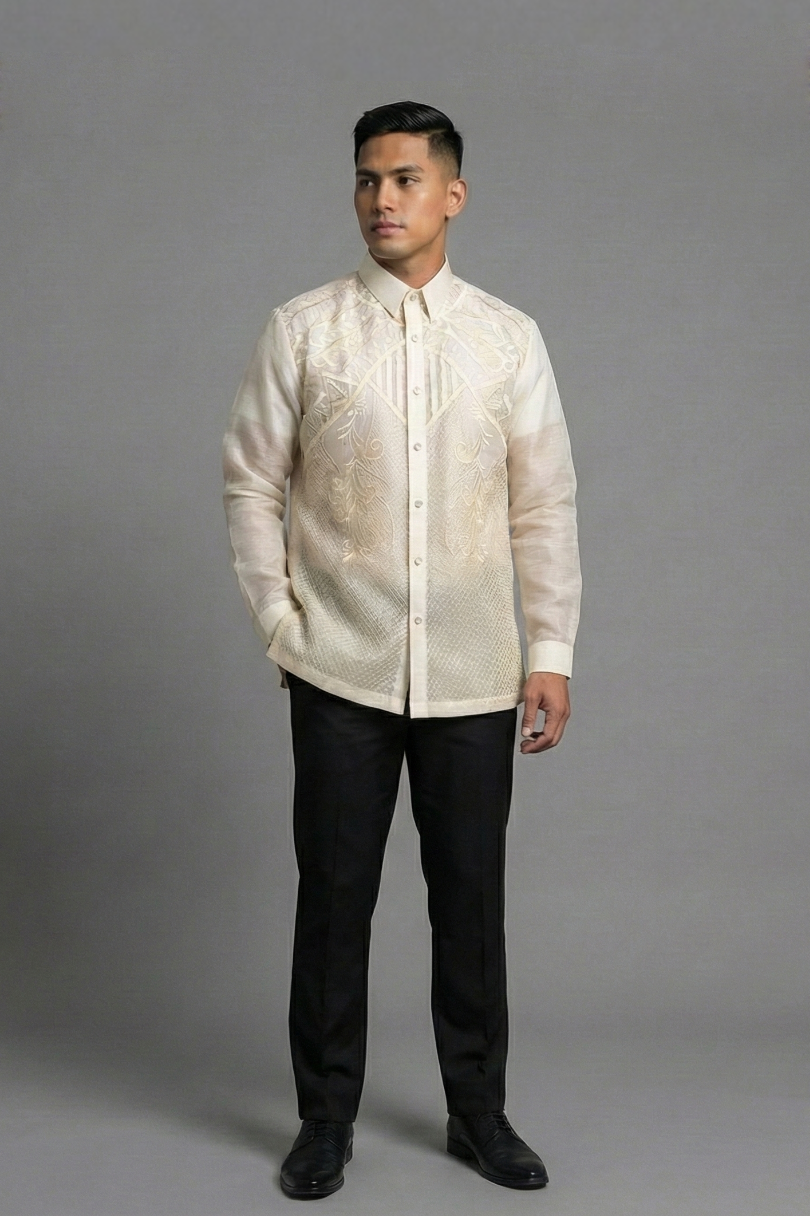Premium Cocoon Barong Tagalog with Calado Embroidery Ethan