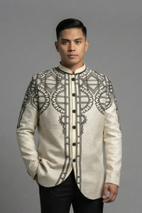 Premium Cocoon Barong Coat with Calado Embroidery Dylan