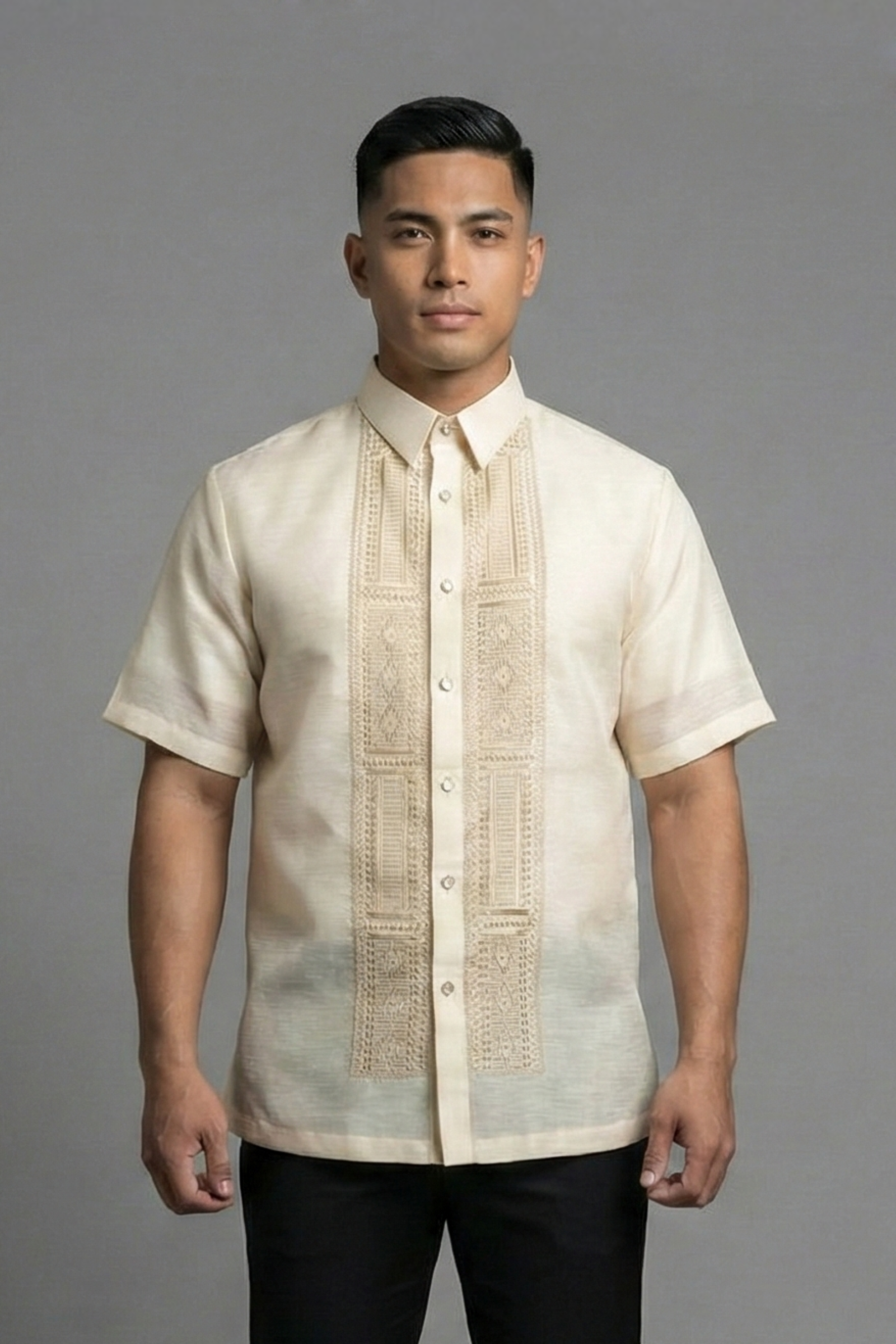 Premium Jusilyn Barong Tagalog with Geometric Pattern Paolo - JJ118
